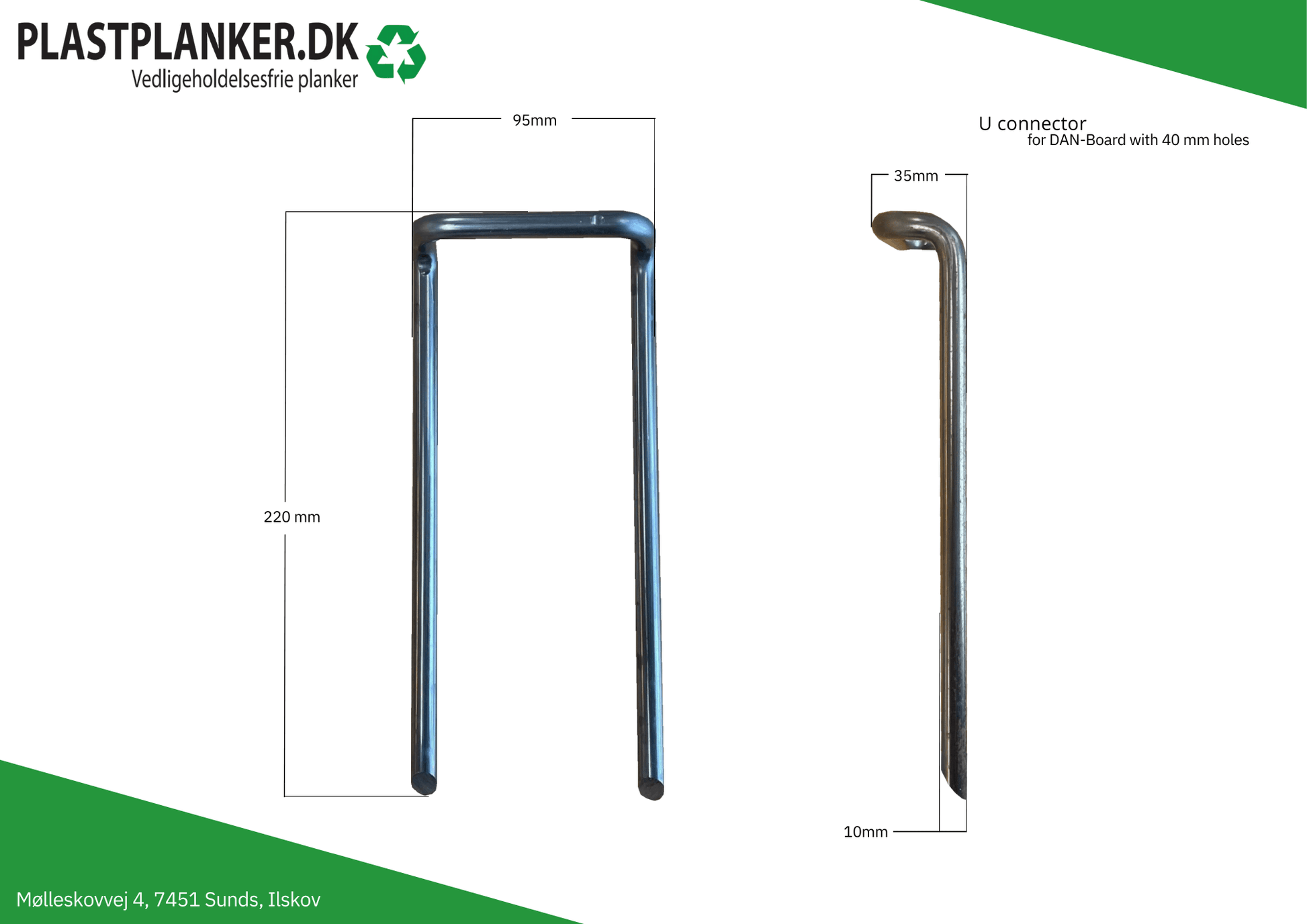 Fæstningsbeslag til køreplader - Plastplanker -  - køreplade tilbehør