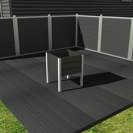 Blomsterkummer - På ben - Med Galv. hjørner - Plastplanker -  - Blomsterkrukke