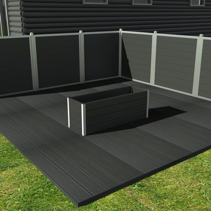 Aflange blomsterkummer - Med hjul - Galv. hjørner - Plastplanker -  - Blomsterkrukke