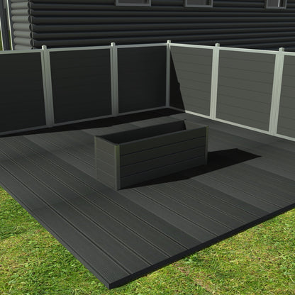 Aflange blomsterkummer - Med hjul - Plastplanker -  - Blomsterkrukke