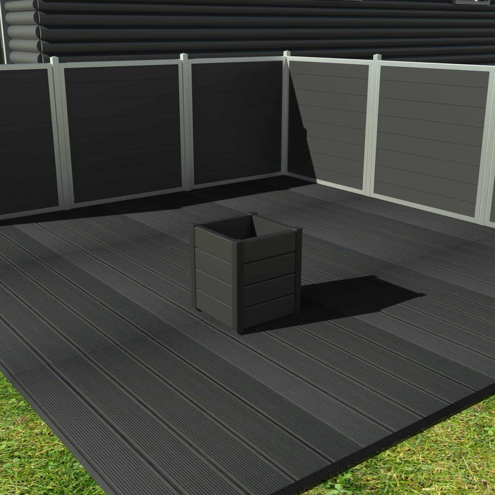 Fyrkantiga blomkrukor - Med hjul 