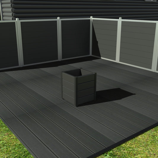 Kvadratiske blomsterkummer - Med Hjul - Plastplanker -  - Blomsterkrukke