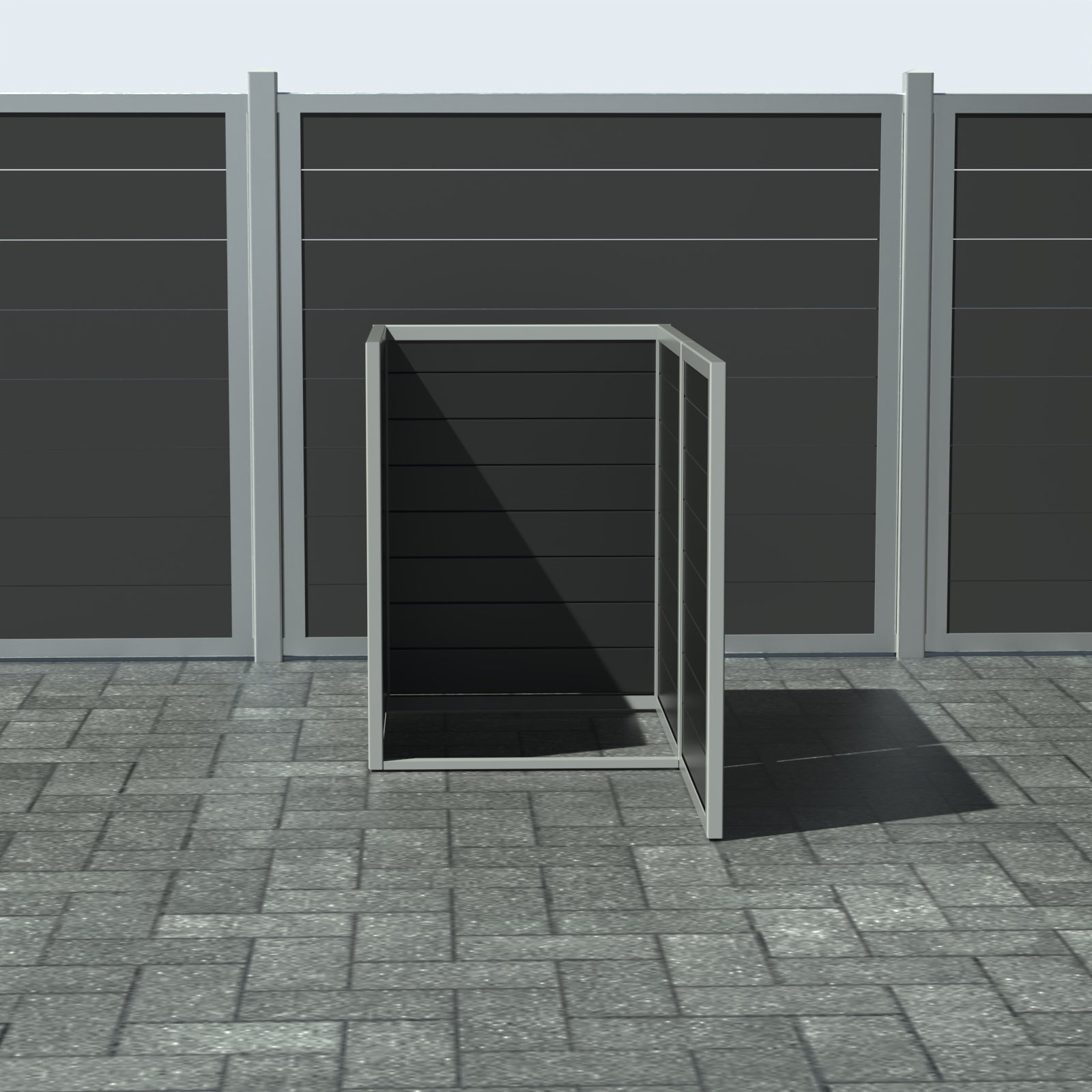 Papperskorgskydd - Enkel med dörr - Svart