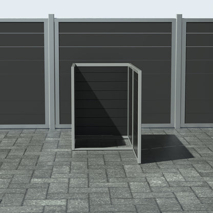 Skraldespandsskjuler - Single med låge - Sort - Plastplanker -  - Skraldespandsskjulere