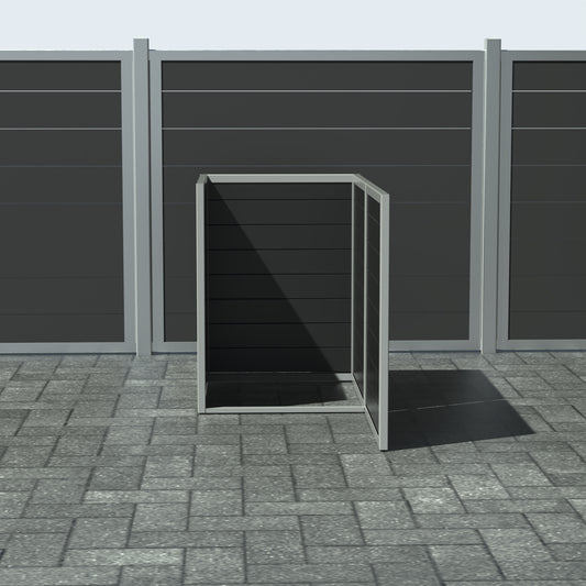 Skraldespandsskjuler - Single med låge - Sort - Plastplanker -  - Skraldespandsskjulere