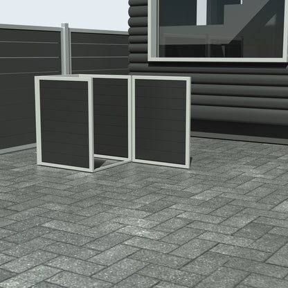 Skraldespandsskjuler - Single med låge - Sort - Plastplanker -  - Skraldespandsskjulere