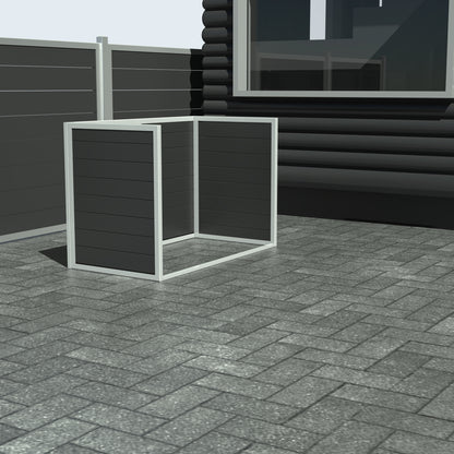 Skraldespandsskjuler - Dobbelt uden låge - Sort - Plastplanker -  - Skraldespandsskjulere