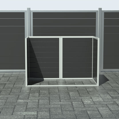 Skraldespandsskjuler - Dobbelt uden låge - Sort - Plastplanker -  - Skraldespandsskjulere