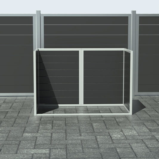 Skraldespandsskjuler - Dobbelt uden låge - Sort - Plastplanker -  - Skraldespandsskjulere