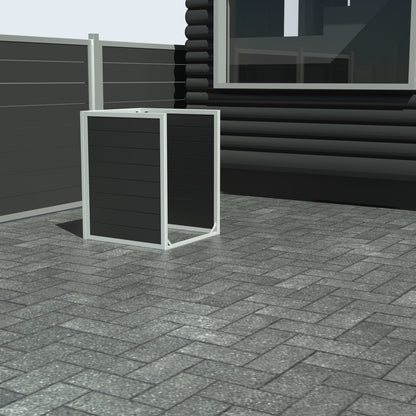 Skraldespandsskjuler - Single uden låge - Sort - Plastplanker -  - Skraldespandsskjulere