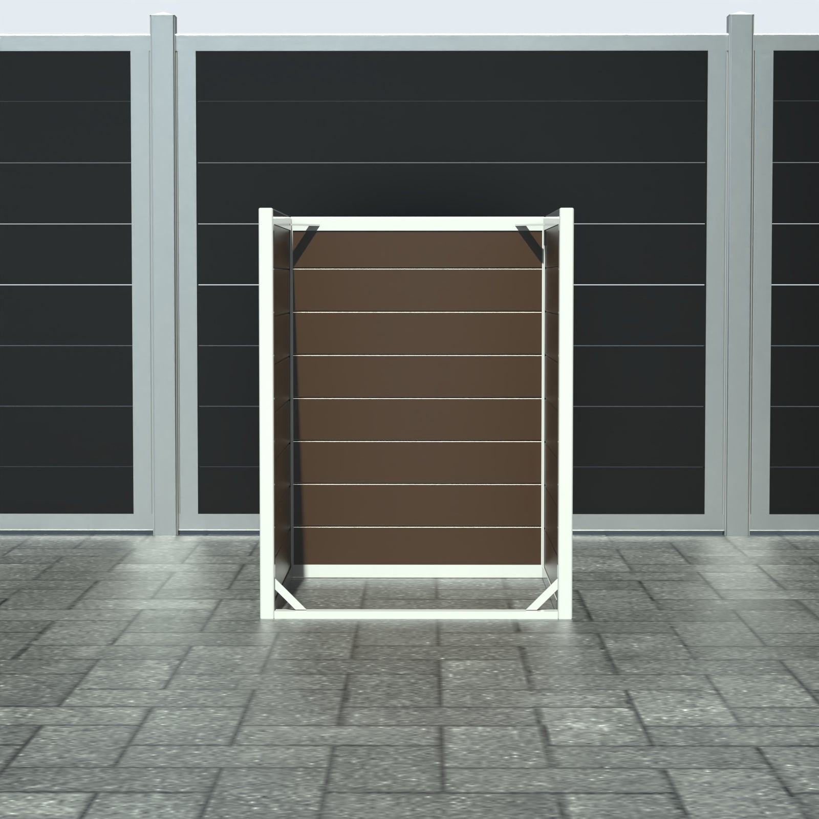 Papperskorgskydd - Enkel utan dörr - Brun