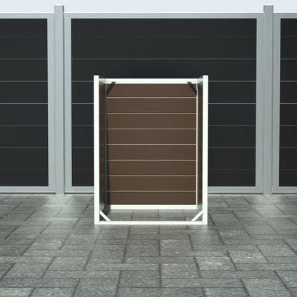 Skraldespandsskjuler - Single uden låge - Brun - Plastplanker -  - Skraldespandsskjulere