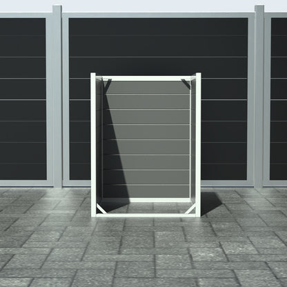 Skraldespandsskjuler - Single uden låge - Aske grå - Plastplanker -  - Skraldespandsskjulere