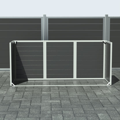 Skraldespandsskjuler - Triple uden låge - Sort - Plastplanker -  - Skraldespandsskjulere