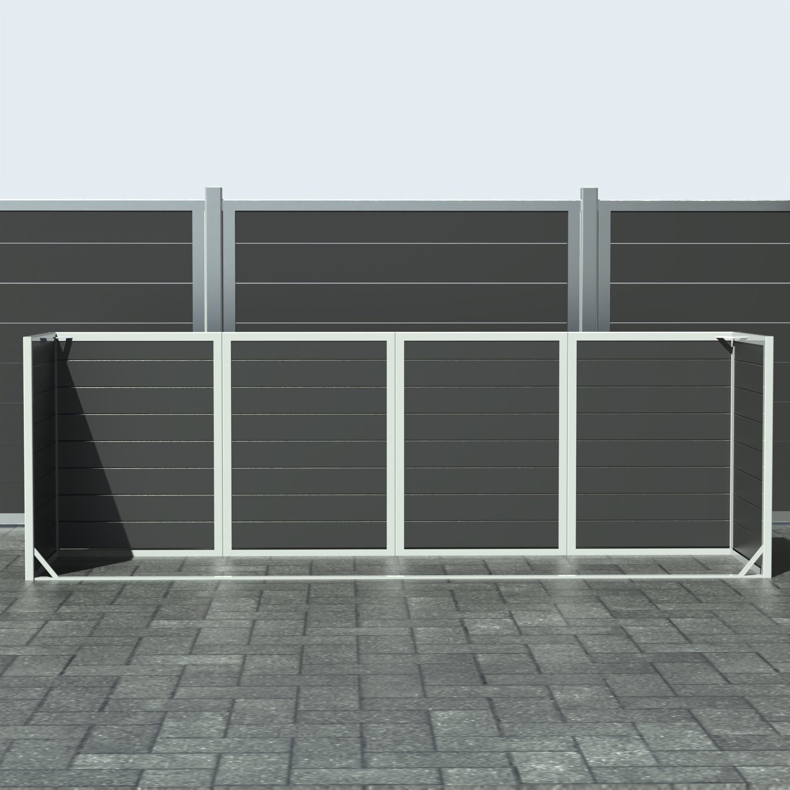 Skraldespandsskjuler - Quatro uden låge - Sort - Plastplanker -  - Skraldespandsskjulere