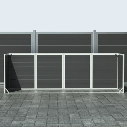 Skraldespandsskjuler - Quatro uden låge - Sort - Plastplanker -  - Skraldespandsskjulere