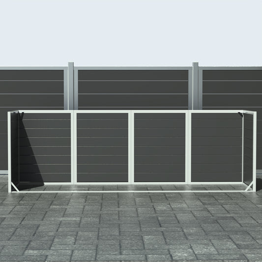 Skraldespandsskjuler - Quatro uden låge - Sort - Plastplanker -  - Skraldespandsskjulere