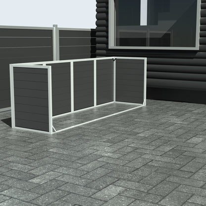 Skraldespandsskjuler - Quatro uden låge - Sort - Plastplanker -  - Skraldespandsskjulere