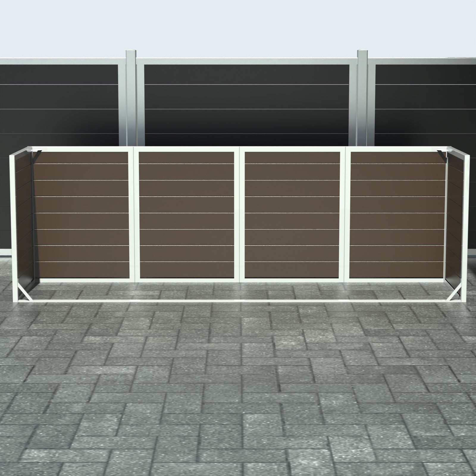 Papperskorgskydd - Quatro utan dörr - Brun