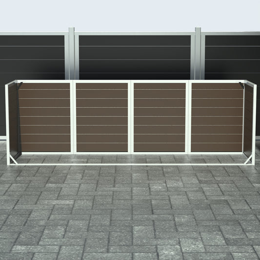 Skraldespandsskjuler - Quatro uden låge - Brun - Plastplanker -  - Skraldespandsskjulere