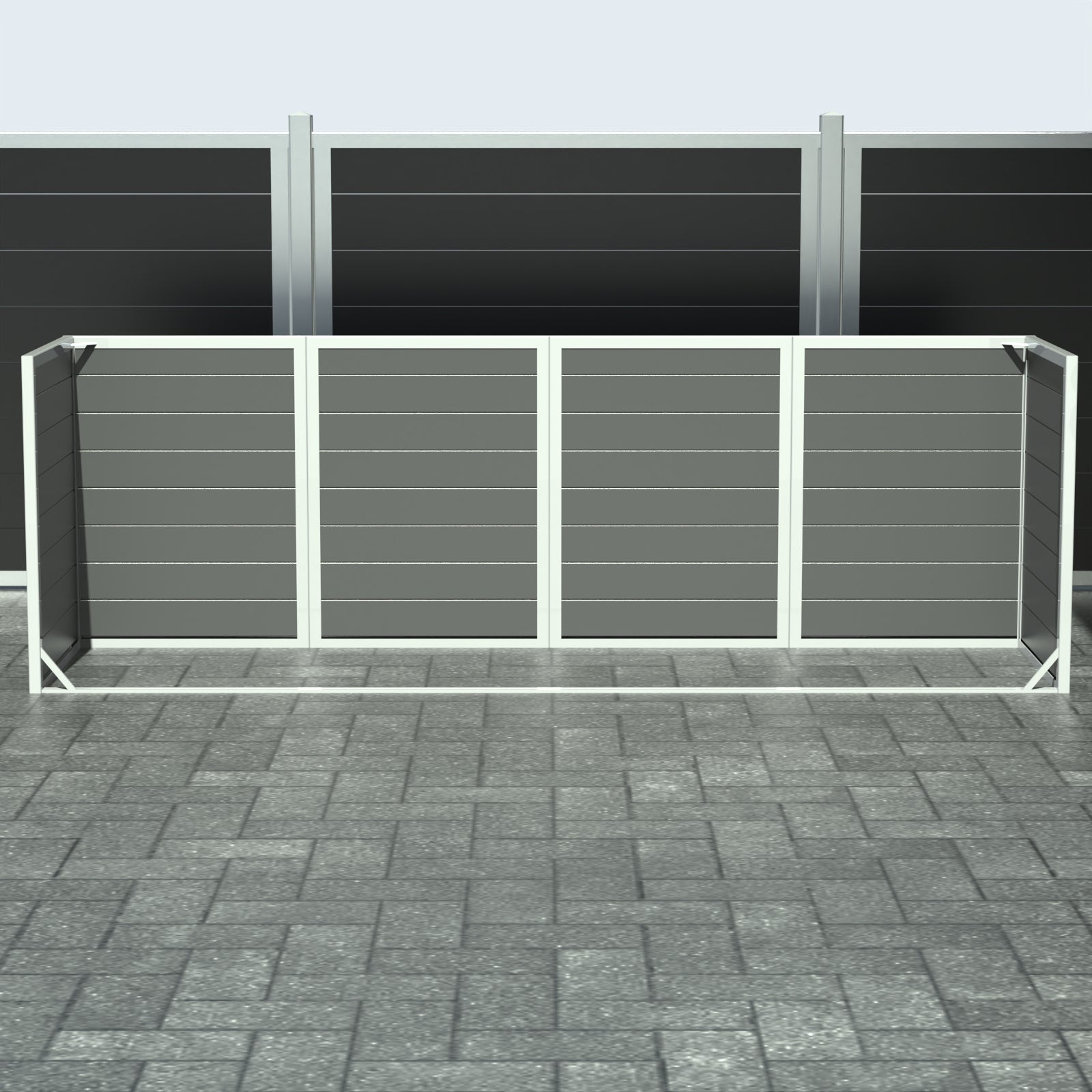 Papperskorgskåpa - Quatro utan dörr - Askgrå