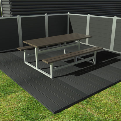 Vedligeholdelsesfrit bord bænkesæt uden ryglæn samt genbrugsplastplanker - Plastplanker -  - bord/bænke sæt