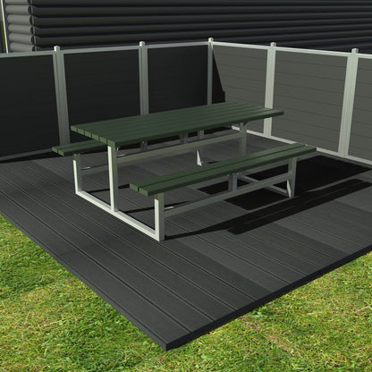 Vedligeholdelsesfrit bord bænkesæt uden ryglæn samt genbrugsplastplanker - Plastplanker -  - bord/bænke sæt