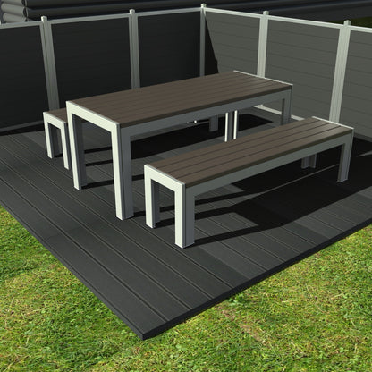 Opal Bord bænkesæt - Uden ryglæn - Plastplanker -  - bord/bænke sæt