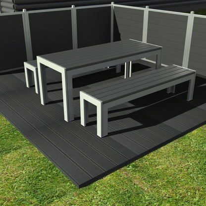 Opal Bord bænkesæt - Uden ryglæn - Plastplanker -  - bord/bænke sæt