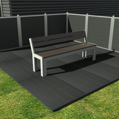 Opal Bænk - Med ryglæn - Plastplanker -  - Bænke