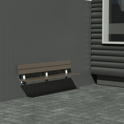 Bænk - Væghængt med ryglæn - Plastplanker -  - Bænke