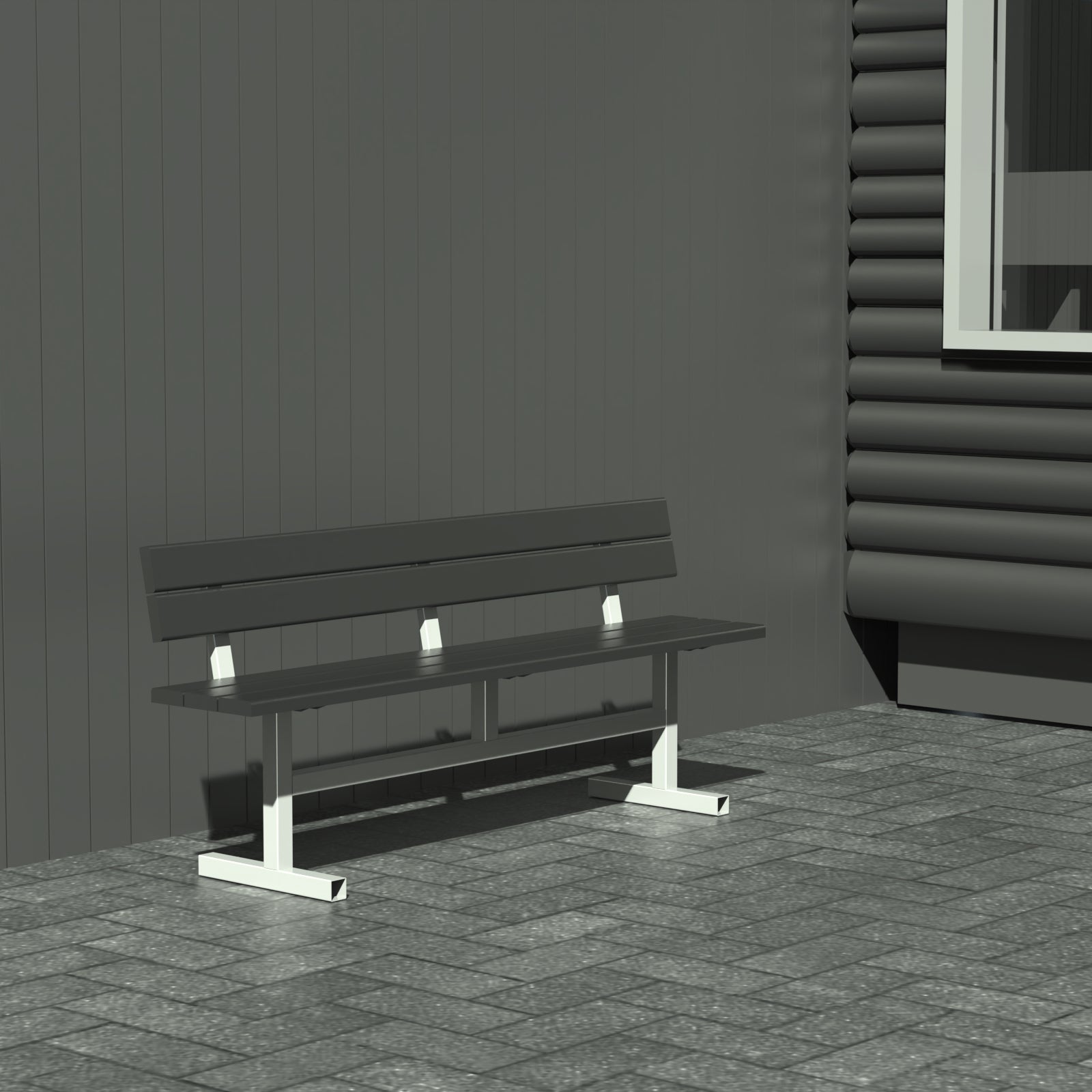 Bænk - Med ryglæn - Plastplanker -  - Bænke