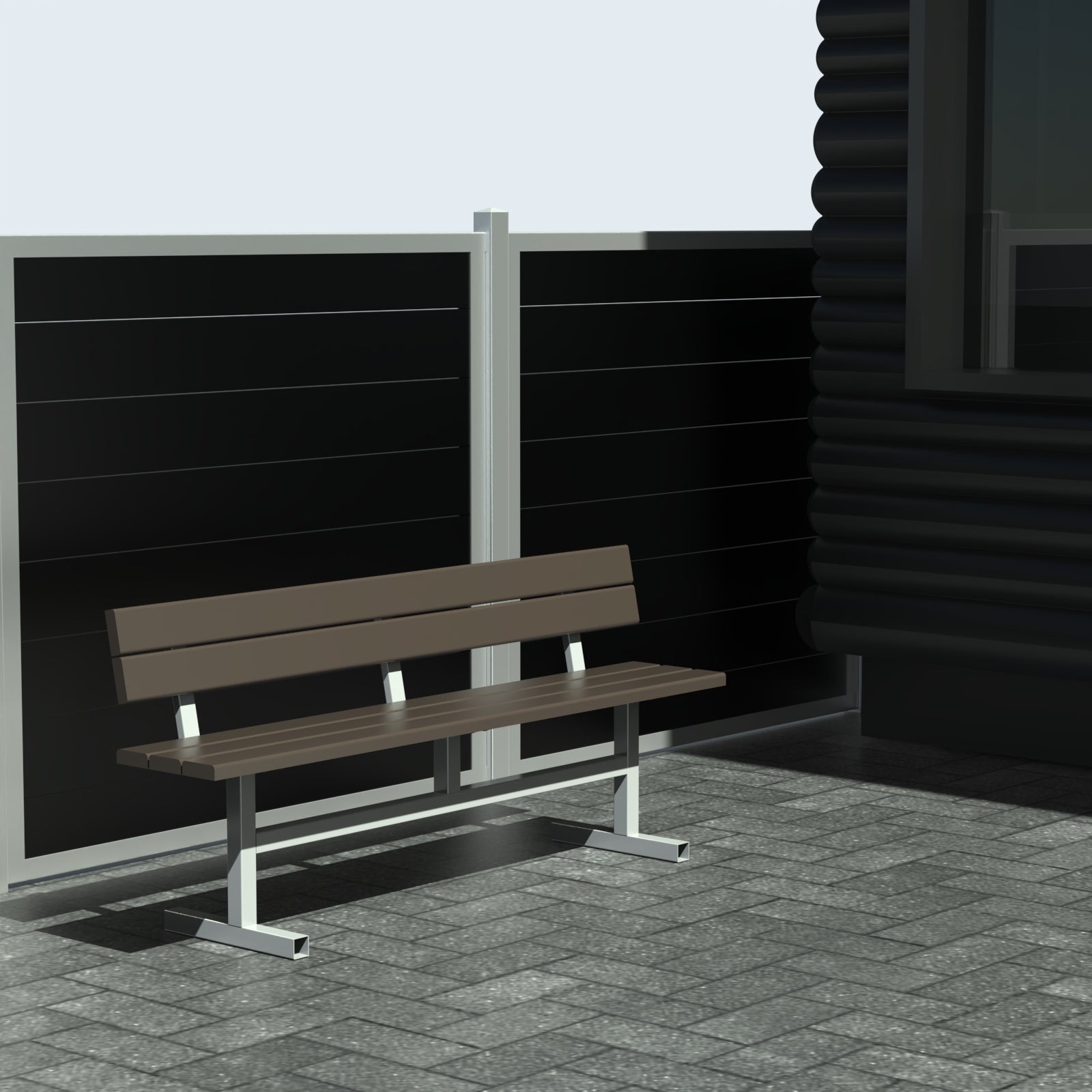 Bænk - Med ryglæn - Plastplanker -  - Bænke