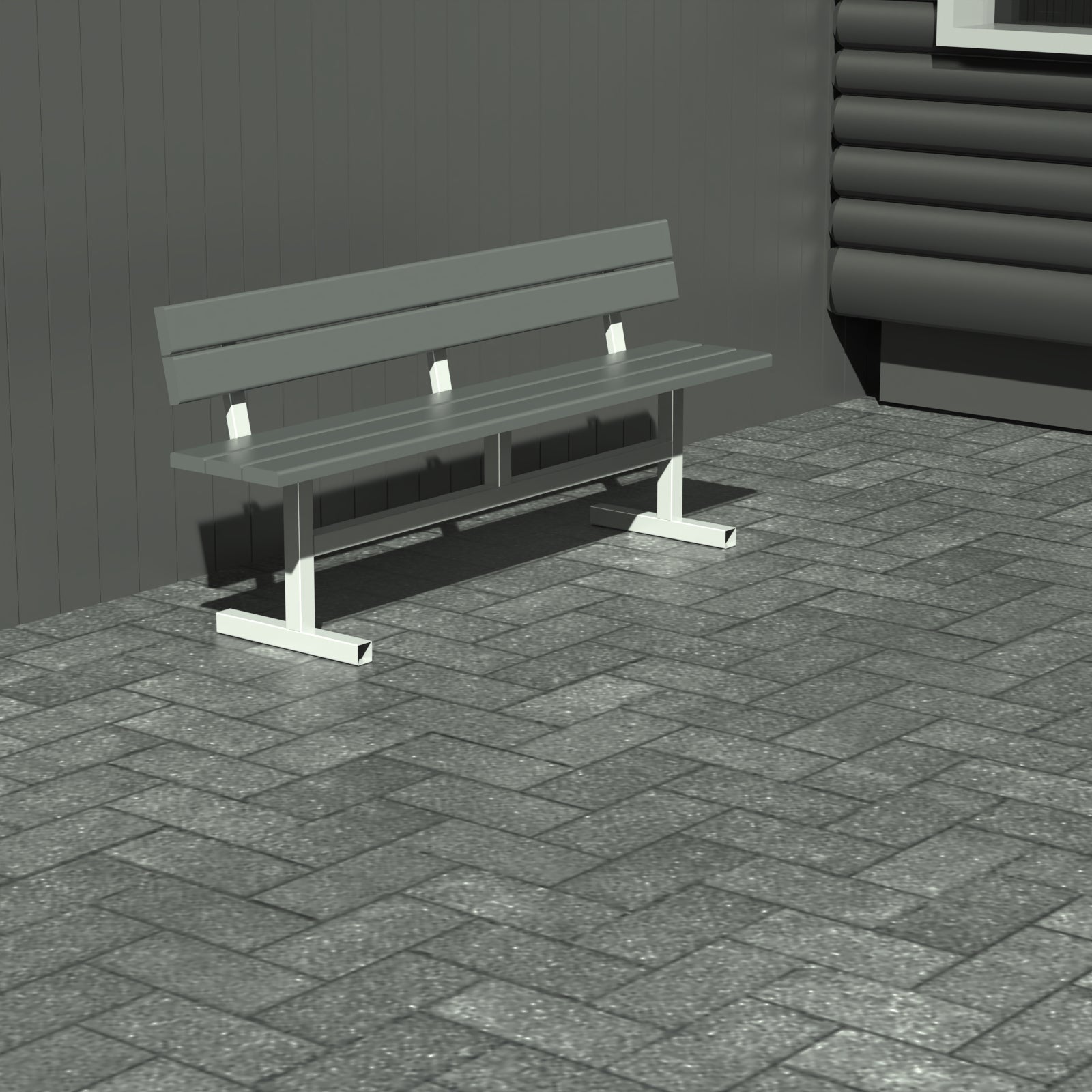 Bænk - Med ryglæn - Plastplanker -  - Bænke