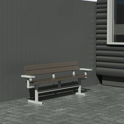 Bænk - Med ryglæn og armlæn - Plastplanker -  - Bænke