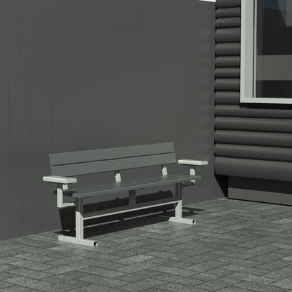 Bænk - Med ryglæn og armlæn - Plastplanker -  - Bænke