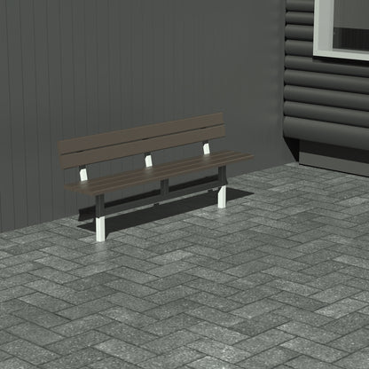 Bænk til nedstøbning - Med ryglæn - Plastplanker -  - Bænke