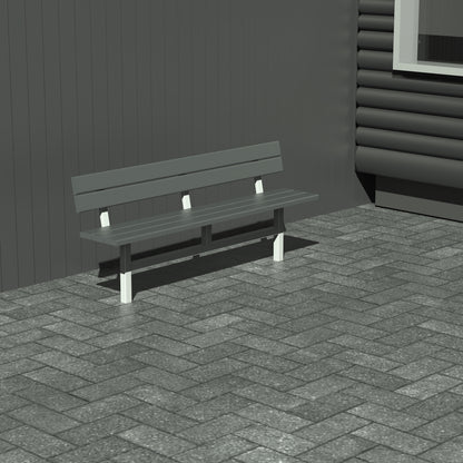 Bænk til nedstøbning - Med ryglæn - Plastplanker -  - Bænke