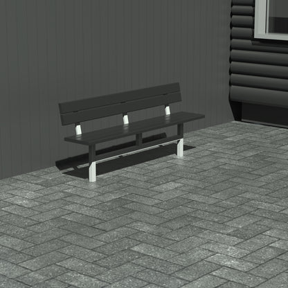 Bænk til nedstøbning - Med ryglæn - Plastplanker -  - Bænke