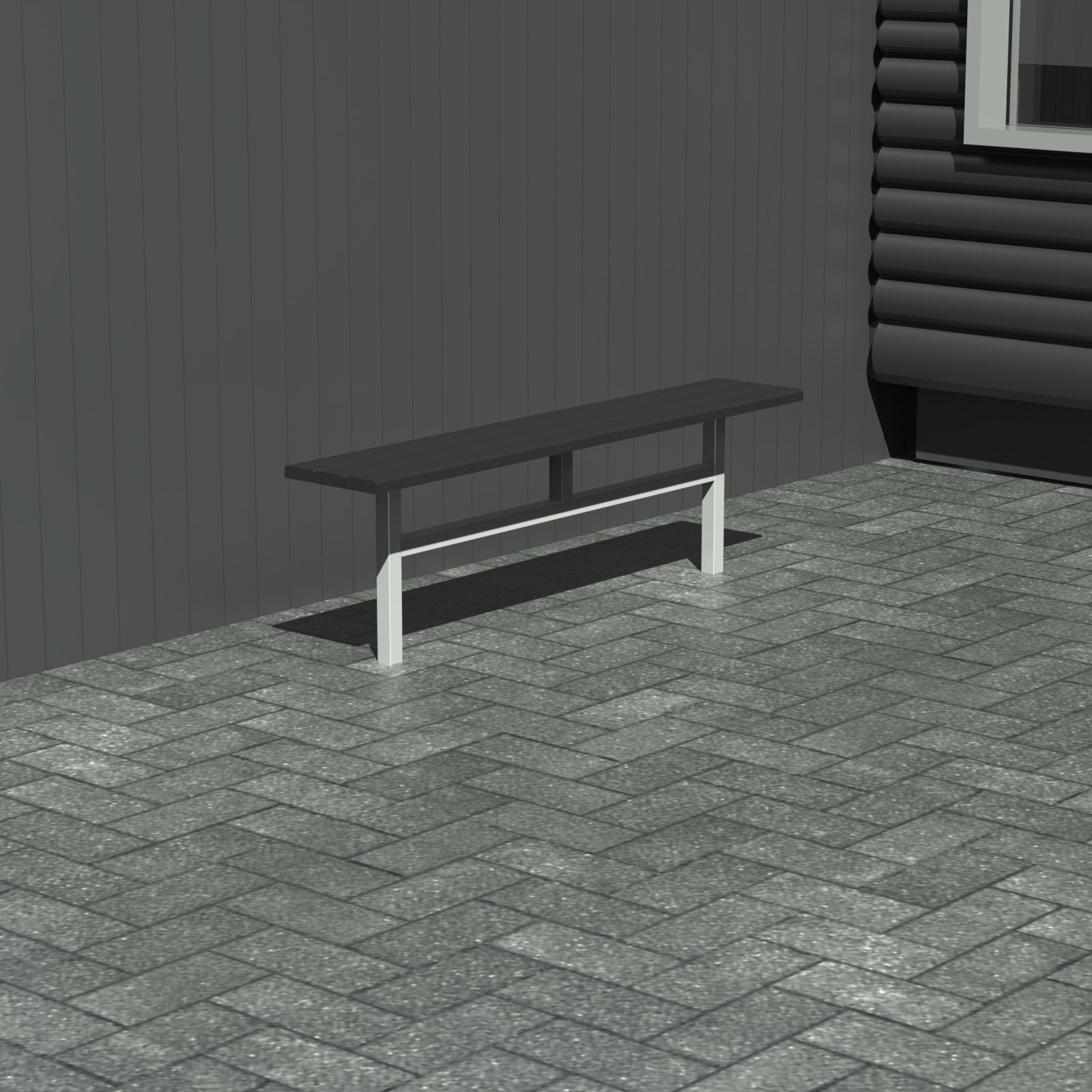 Bænk til nedstøbning - Uden ryglæn - Plastplanker -  - Bænke