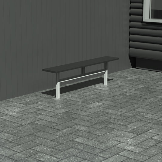 Bænk til nedstøbning - Uden ryglæn - Plastplanker -  - Bænke