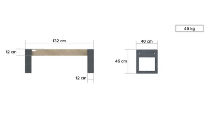 Bænk - Canvas 120 - Plastplanker -  - Bænke