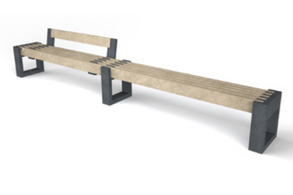 Bænk - Canvas 360 - Med ryglæn - 1 ryglæn (højre)