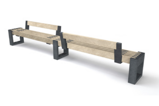 Bænk - Canvas 360 - Med ryglæn - 2 ryglæn (modsat venstre)