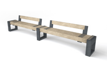 Bænk - Canvas 360 - Med ryglæn - 2 ryglæn (samme vej)