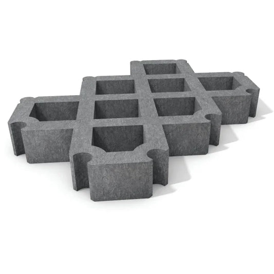 Græsarmeringsflise - Grå - Plastplanker -  - Græsarmeringsflise