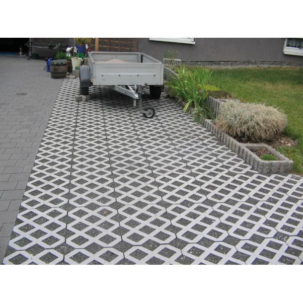 Græsarmeringsflise - Grå - Plastplanker -  - Græsarmeringsflise