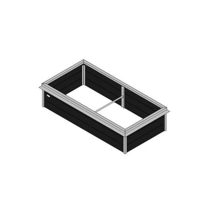 Højbed Classic med sneglekant - Sort - Plastplanker -  - Højbede