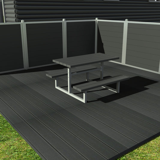 Vedligeholdelsesfrit Junior bord bænkesæt uden ryglæn samt genbrugsplastplanker (Børne bordbænkesæt) - Plastplanker -  - bord/bænke sæt