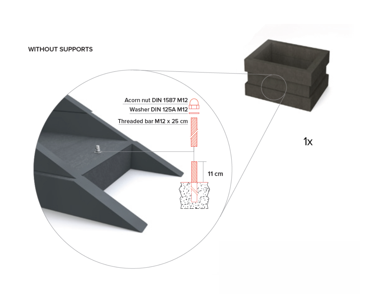 Blomsterkrukke - Madrid - Model C - Plastplanker -  - Blomsterkrukke